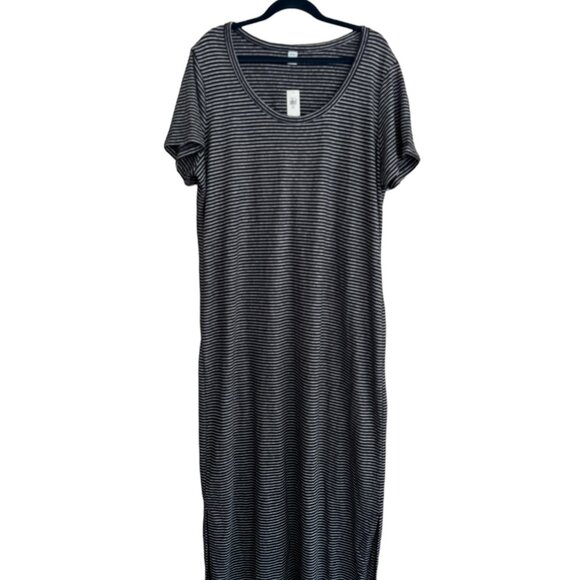 Navy/White Strip Linen Blend Knit Dress - NWT - Picture 1 of 8